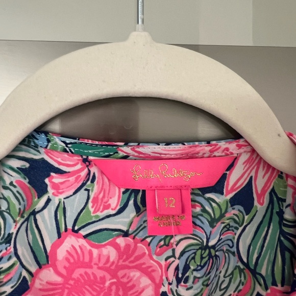 Lilly Pulitzer Critiana Dress, 12 Oyster Bay Navy Always Be Blooming, EUC - Picture 4 of 4